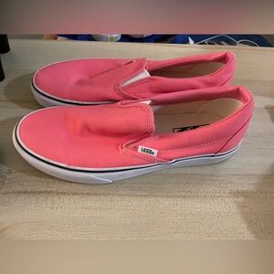 Vans hot pink slip on shoes